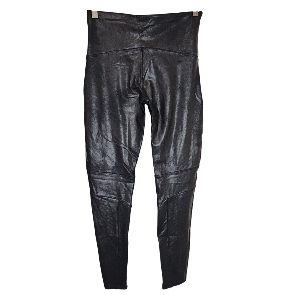 Spanx Moto Leggings‎ Women's XL Faux Leather Grunge Skinny Black - Picture 2 of 5